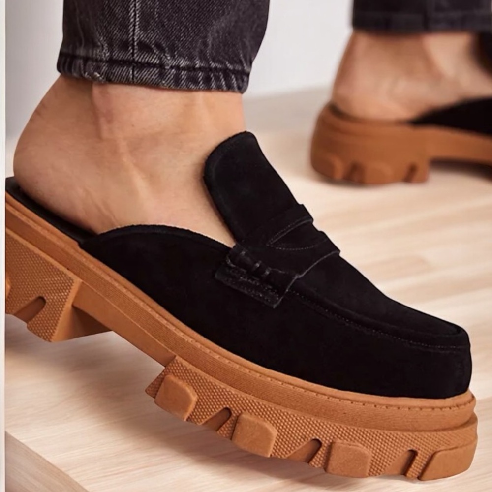 Free People Logan Lug Sole Loafer Mules